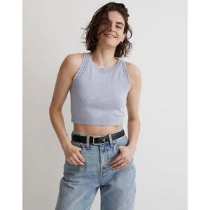 Madewell Light Blue Knit Crop Top size medium